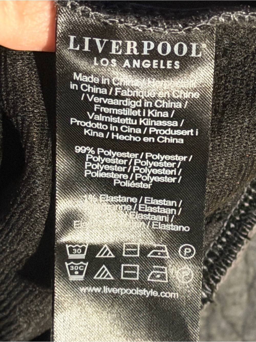 Liverpool Men's Charcoal Garment Cable-Knit Crewneck Sweater - Picture 6 of 6